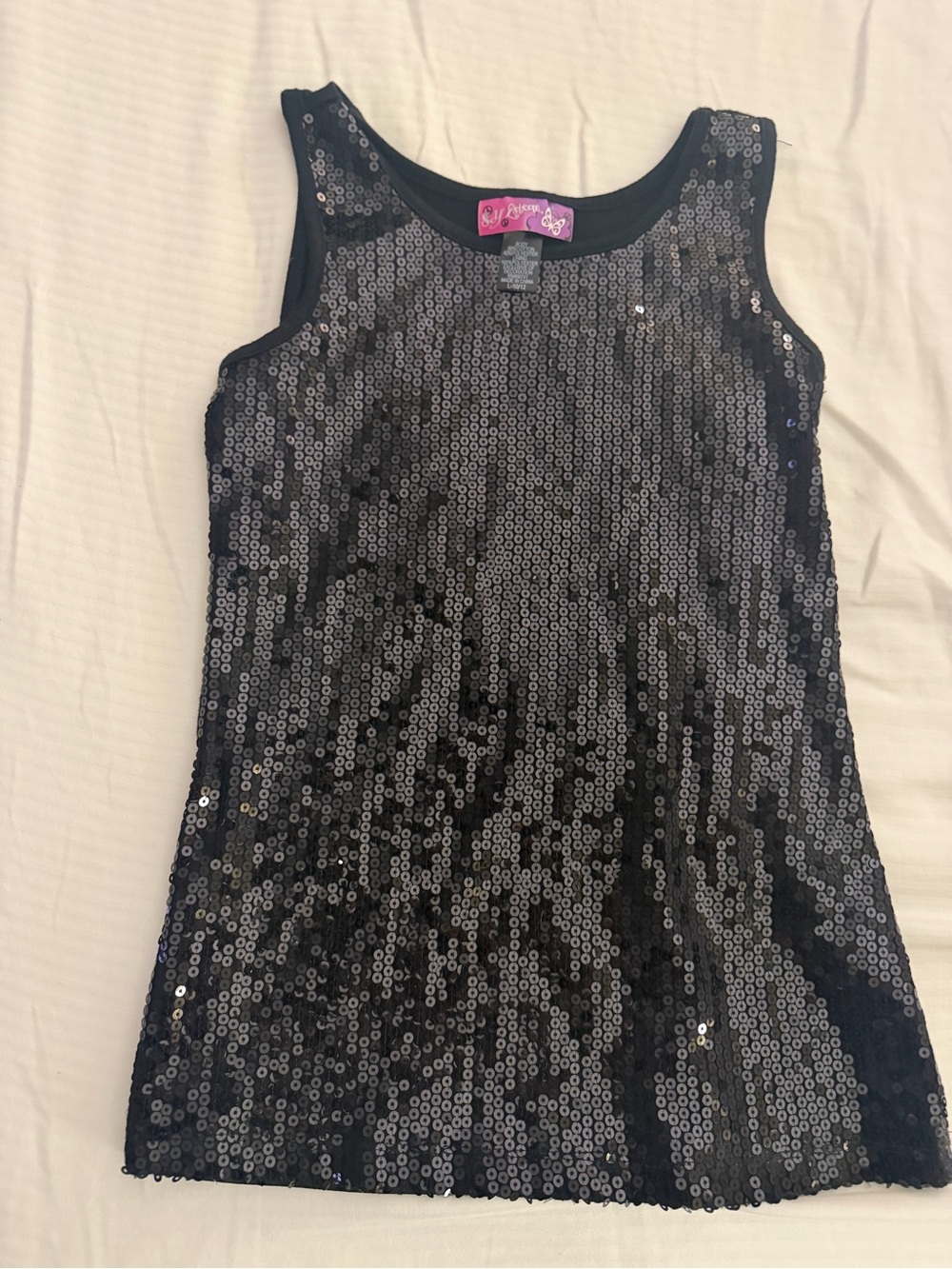 Self Esteem Girls Black Sequin Tank Top
